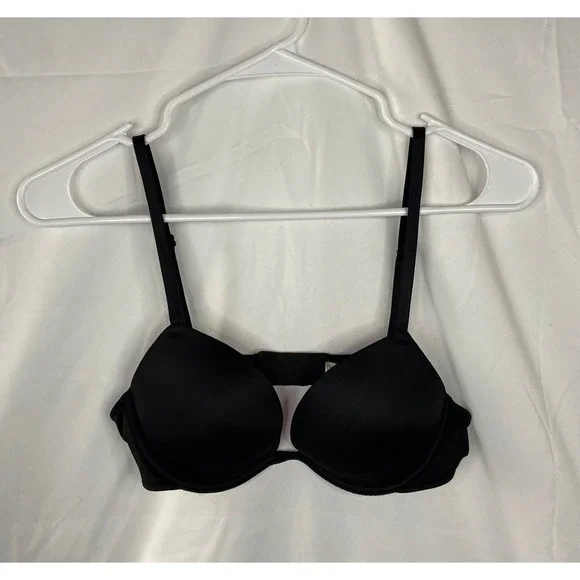 Victoria's Secret PINK Wear Everywhere Super Push Up Bra Black 34A Underwire - Picture 12 of 16